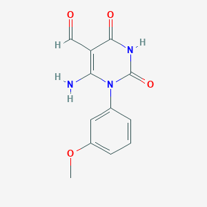 molecular formula C12H11N3O4 B113251 6-Amino-1-(3-methoxyphenyl)-2,4-dioxo-1,2,3,4-tetrahydropyrimidine-5-carbaldehyde CAS No. 910443-02-6