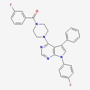 molecular formula C29H23F2N5O B11325362 (3-fluorophenyl){4-[7-(4-fluorophenyl)-5-phenyl-7H-pyrrolo[2,3-d]pyrimidin-4-yl]piperazin-1-yl}methanone 