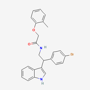 molecular formula C25H23BrN2O2 B11325369 N-[2-(4-bromophenyl)-2-(1H-indol-3-yl)ethyl]-2-(2-methylphenoxy)acetamide 