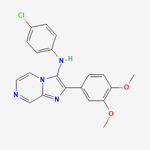 molecular formula C20H17ClN4O2 B11325371 N-(4-chlorophenyl)-2-(3,4-dimethoxyphenyl)imidazo[1,2-a]pyrazin-3-amine 