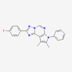 molecular formula C21H16FN5 B11325443 2-(4-fluorophenyl)-8,9-dimethyl-7-phenyl-7H-pyrrolo[3,2-e][1,2,4]triazolo[1,5-c]pyrimidine 