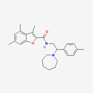 molecular formula C27H34N2O2 B11325452 N-[2-(azepan-1-yl)-2-(4-methylphenyl)ethyl]-3,4,6-trimethyl-1-benzofuran-2-carboxamide 