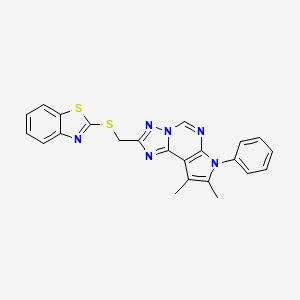 molecular formula C23H18N6S2 B11325456 1,3-Benzothiazol-2-YL [(8,9-dimethyl-7-phenyl-7H-pyrrolo[3,2-E][1,2,4]triazolo[1,5-C]pyrimidin-2-YL)methyl] sulfide 