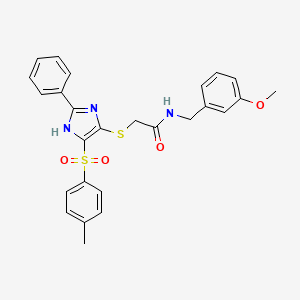 molecular formula C26H25N3O4S2 B11325461 N-(3-methoxybenzyl)-2-({4-[(4-methylphenyl)sulfonyl]-2-phenyl-1H-imidazol-5-yl}sulfanyl)acetamide 
