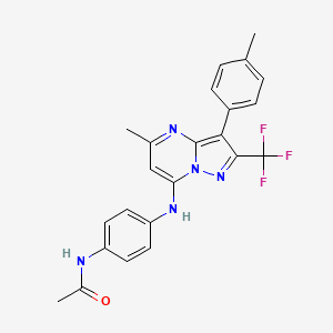 molecular formula C23H20F3N5O B11325539 N-(4-{[5-methyl-3-(4-methylphenyl)-2-(trifluoromethyl)pyrazolo[1,5-a]pyrimidin-7-yl]amino}phenyl)acetamide 
