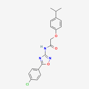 molecular formula C19H18ClN3O3 B11325680 N-[5-(4-chlorophenyl)-1,2,4-oxadiazol-3-yl]-2-[4-(propan-2-yl)phenoxy]acetamide 