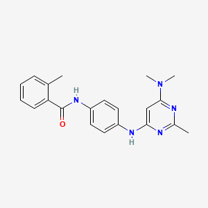 molecular formula C21H23N5O B11325753 N-(4-{[6-(dimethylamino)-2-methylpyrimidin-4-yl]amino}phenyl)-2-methylbenzamide 