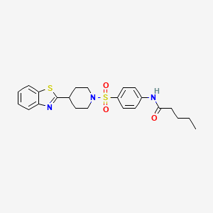 molecular formula C23H27N3O3S2 B11325760 N-(4-{[4-(1,3-benzothiazol-2-yl)piperidin-1-yl]sulfonyl}phenyl)pentanamide 