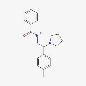 molecular formula C20H24N2O B11325813 N-[2-(4-methylphenyl)-2-(pyrrolidin-1-yl)ethyl]benzamide 