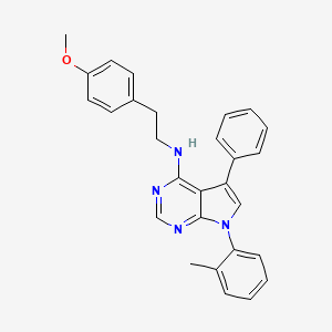 molecular formula C28H26N4O B11325816 N-[2-(4-methoxyphenyl)ethyl]-7-(2-methylphenyl)-5-phenyl-7H-pyrrolo[2,3-d]pyrimidin-4-amine 