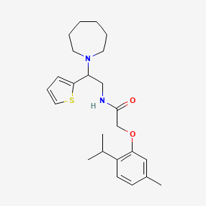 molecular formula C24H34N2O2S B11325819 N-[2-(azepan-1-yl)-2-(thiophen-2-yl)ethyl]-2-[5-methyl-2-(propan-2-yl)phenoxy]acetamide 
