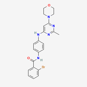 molecular formula C22H22BrN5O2 B11325846 2-bromo-N-(4-((2-methyl-6-morpholinopyrimidin-4-yl)amino)phenyl)benzamide 