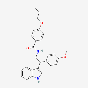 molecular formula C27H28N2O3 B11325852 N-[2-(1H-indol-3-yl)-2-(4-methoxyphenyl)ethyl]-4-propoxybenzamide 