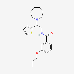 molecular formula C22H30N2O2S B11325873 N-[2-(azepan-1-yl)-2-(thiophen-2-yl)ethyl]-3-propoxybenzamide 