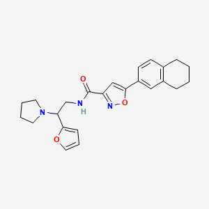 molecular formula C24H27N3O3 B11325884 N-[2-(furan-2-yl)-2-(pyrrolidin-1-yl)ethyl]-5-(5,6,7,8-tetrahydronaphthalen-2-yl)-1,2-oxazole-3-carboxamide 