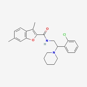 molecular formula C24H27ClN2O2 B11325909 N-[2-(2-chlorophenyl)-2-(piperidin-1-yl)ethyl]-3,6-dimethyl-1-benzofuran-2-carboxamide 