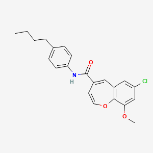 molecular formula C22H22ClNO3 B11325920 N-(4-butylphenyl)-7-chloro-9-methoxy-1-benzoxepine-4-carboxamide 