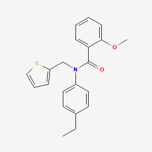molecular formula C21H21NO2S B11325927 N-(4-ethylphenyl)-2-methoxy-N-(thiophen-2-ylmethyl)benzamide 