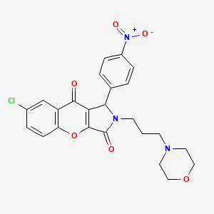 molecular formula C24H22ClN3O6 B11326053 7-Chloro-2-[3-(morpholin-4-yl)propyl]-1-(4-nitrophenyl)-1,2-dihydrochromeno[2,3-c]pyrrole-3,9-dione 