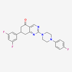 molecular formula C24H21F3N4O B11326062 7-(3,5-difluorophenyl)-2-[4-(4-fluorophenyl)piperazin-1-yl]-7,8-dihydroquinazolin-5(6H)-one 