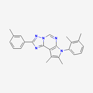 molecular formula C24H23N5 B11326078 7-(2,3-dimethylphenyl)-8,9-dimethyl-2-(3-methylphenyl)-7H-pyrrolo[3,2-e][1,2,4]triazolo[1,5-c]pyrimidine 