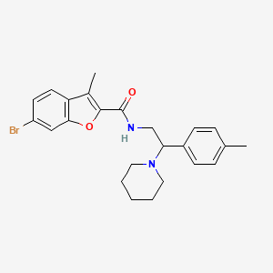 molecular formula C24H27BrN2O2 B11326092 6-bromo-3-methyl-N-[2-(4-methylphenyl)-2-(piperidin-1-yl)ethyl]-1-benzofuran-2-carboxamide 
