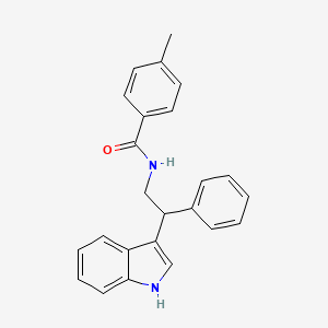 molecular formula C24H22N2O B11326158 N-[2-(1H-indol-3-yl)-2-phenylethyl]-4-methylbenzamide 