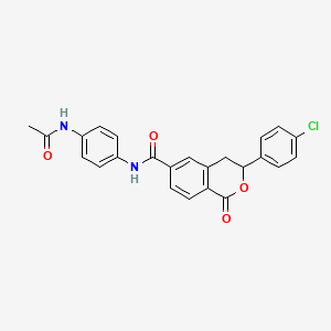 molecular formula C24H19ClN2O4 B11326161 N-[4-(acetylamino)phenyl]-3-(4-chlorophenyl)-1-oxo-3,4-dihydro-1H-isochromene-6-carboxamide 