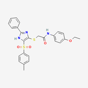 molecular formula C26H25N3O4S2 B11326352 N-(4-ethoxyphenyl)-2-({4-[(4-methylphenyl)sulfonyl]-2-phenyl-1H-imidazol-5-yl}sulfanyl)acetamide 
