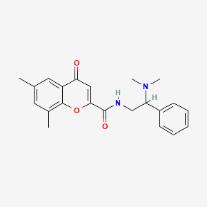 molecular formula C22H24N2O3 B11326447 N-[2-(dimethylamino)-2-phenylethyl]-6,8-dimethyl-4-oxo-4H-chromene-2-carboxamide 