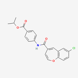 molecular formula C21H18ClNO4 B11326823 Propan-2-yl 4-{[(7-chloro-1-benzoxepin-4-yl)carbonyl]amino}benzoate 