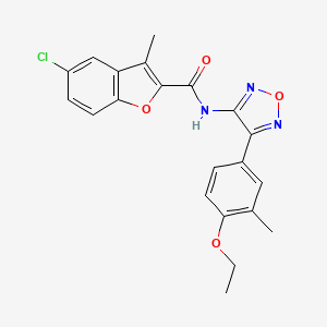 molecular formula C21H18ClN3O4 B11326840 5-chloro-N-[4-(4-ethoxy-3-methylphenyl)-1,2,5-oxadiazol-3-yl]-3-methyl-1-benzofuran-2-carboxamide 