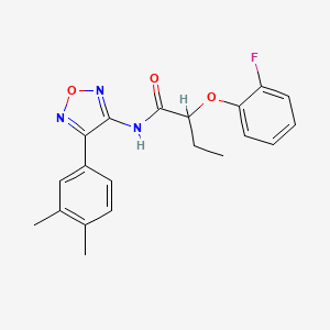 molecular formula C20H20FN3O3 B11326899 N-[4-(3,4-dimethylphenyl)-1,2,5-oxadiazol-3-yl]-2-(2-fluorophenoxy)butanamide 