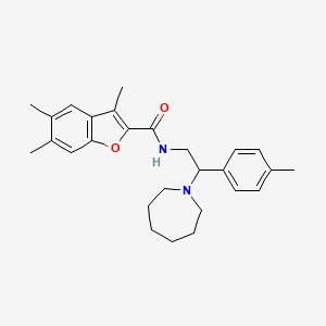 molecular formula C27H34N2O2 B11326939 N-[2-(azepan-1-yl)-2-(4-methylphenyl)ethyl]-3,5,6-trimethyl-1-benzofuran-2-carboxamide 