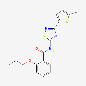 molecular formula C17H17N3O2S2 B11327080 N-[3-(5-methylthiophen-2-yl)-1,2,4-thiadiazol-5-yl]-2-propoxybenzamide 