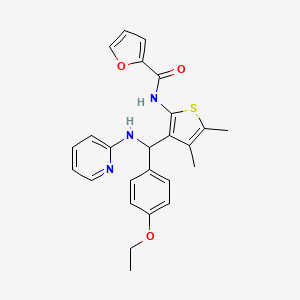 molecular formula C25H25N3O3S B11327463 N-{3-[(4-ethoxyphenyl)(pyridin-2-ylamino)methyl]-4,5-dimethylthiophen-2-yl}furan-2-carboxamide 