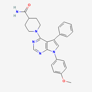 molecular formula C25H25N5O2 B11327602 1-[7-(4-methoxyphenyl)-5-phenyl-7H-pyrrolo[2,3-d]pyrimidin-4-yl]piperidine-4-carboxamide 
