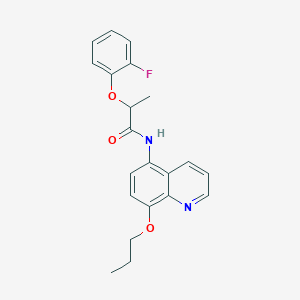molecular formula C21H21FN2O3 B11327652 2-(2-fluorophenoxy)-N-(8-propoxyquinolin-5-yl)propanamide 