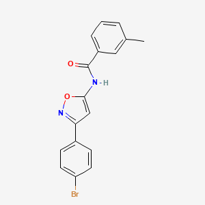 molecular formula C17H13BrN2O2 B11327660 N-[3-(4-bromophenyl)-1,2-oxazol-5-yl]-3-methylbenzamide 