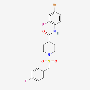 molecular formula C19H19BrF2N2O3S B11327715 N-(4-bromo-2-fluorophenyl)-1-[(4-fluorobenzyl)sulfonyl]piperidine-4-carboxamide 