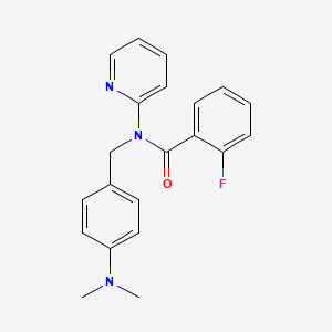 molecular formula C21H20FN3O B11327721 N-[4-(dimethylamino)benzyl]-2-fluoro-N-(pyridin-2-yl)benzamide 