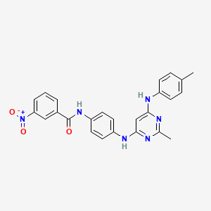 molecular formula C25H22N6O3 B11328078 N-[4-({2-methyl-6-[(4-methylphenyl)amino]pyrimidin-4-yl}amino)phenyl]-3-nitrobenzamide 