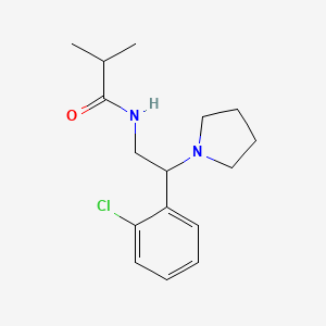 molecular formula C16H23ClN2O B11328111 N-[2-(2-chlorophenyl)-2-(pyrrolidin-1-yl)ethyl]-2-methylpropanamide 