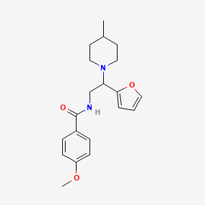 molecular formula C20H26N2O3 B11328183 N-[2-(furan-2-yl)-2-(4-methylpiperidin-1-yl)ethyl]-4-methoxybenzamide CAS No. 943107-36-6