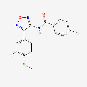 molecular formula C18H17N3O3 B11328312 N-[4-(4-methoxy-3-methylphenyl)-1,2,5-oxadiazol-3-yl]-4-methylbenzamide 