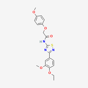 molecular formula C20H21N3O5S B11328386 N-[3-(4-ethoxy-3-methoxyphenyl)-1,2,4-thiadiazol-5-yl]-2-(4-methoxyphenoxy)acetamide 