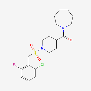 molecular formula C19H26ClFN2O3S B11328421 Azepan-1-yl{1-[(2-chloro-6-fluorobenzyl)sulfonyl]piperidin-4-yl}methanone 