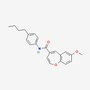 molecular formula C22H23NO3 B11328898 N-(4-butylphenyl)-7-methoxy-1-benzoxepine-4-carboxamide 