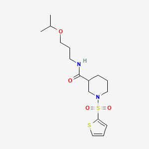 molecular formula C16H26N2O4S2 B11328926 N-[3-(propan-2-yloxy)propyl]-1-(thiophen-2-ylsulfonyl)piperidine-3-carboxamide 