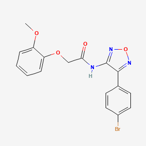 molecular formula C17H14BrN3O4 B11329053 N-[4-(4-bromophenyl)-1,2,5-oxadiazol-3-yl]-2-(2-methoxyphenoxy)acetamide 
